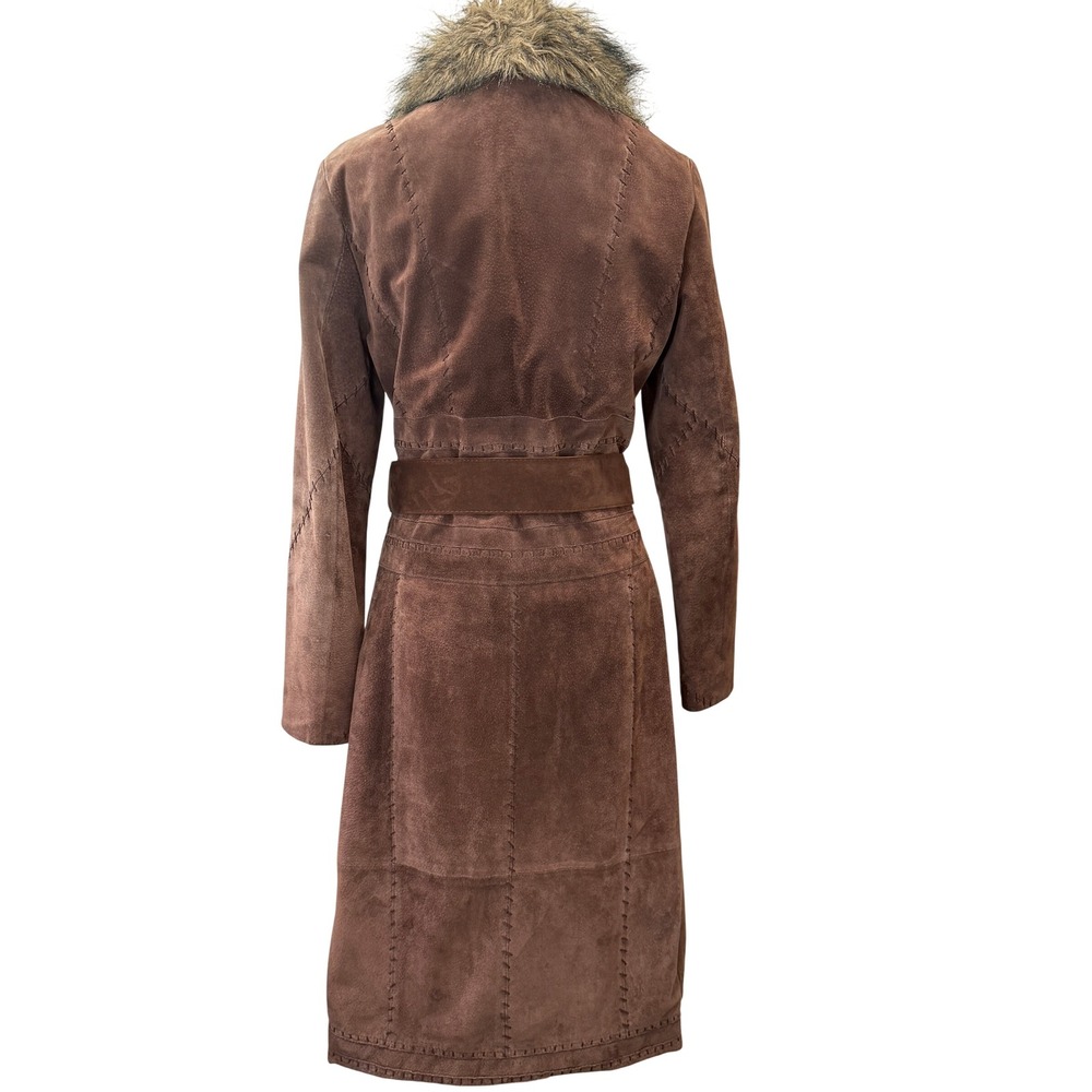 Vintage Wilsons Leather Penny Lane Suede Coat Y2K Faux Fur Collar M Rocker Boho - Picture 6 of 16